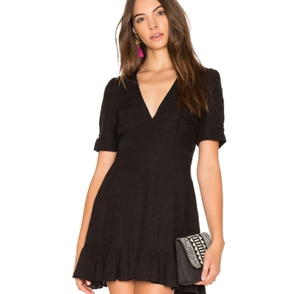 Auguste Women’s Stevie Play Mini Ruffle Dress LBD in Black Size 4